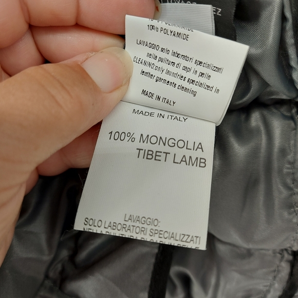 Roncarati lamb leather quilted bomber jacket with Alpaca Trim - Picture 11 of 16